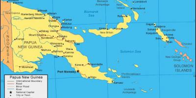 რუკა პაპუა-ახალი გვინეა და მის მიმდებარე ქვეყნებში